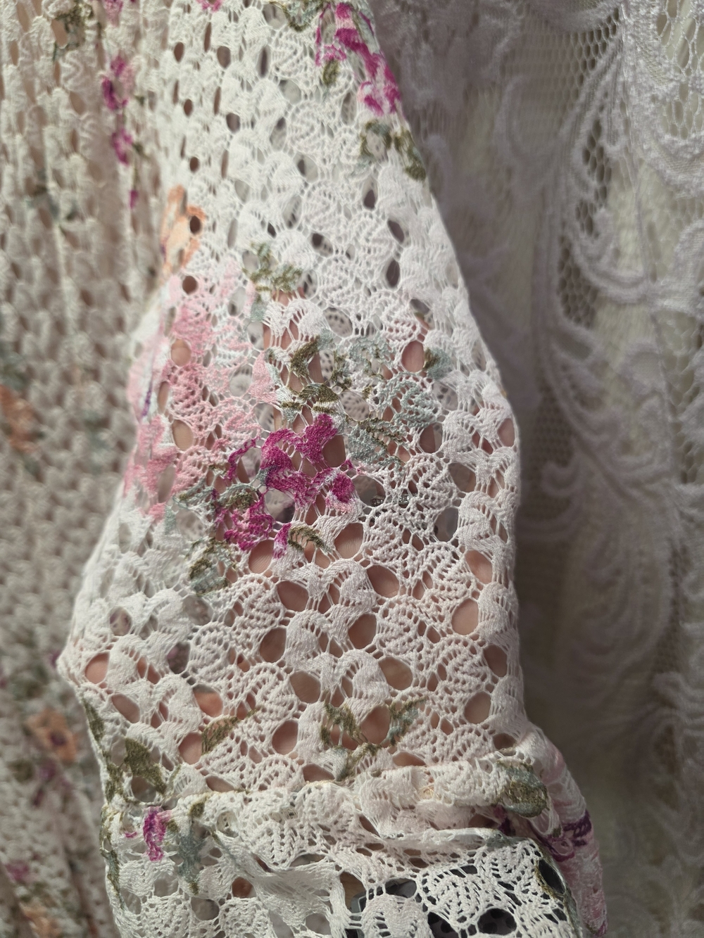 Rabbit Rabbit Rabbit Light Pink Floral Lace Midi Dress - Picture 4 of 5